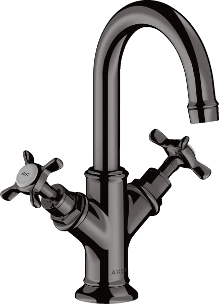 Axor Montreux 2-handle Basin Mixer 160 With Cross Handles For Cloakroom Basins With Pop-up Waste Polished Black Chrome