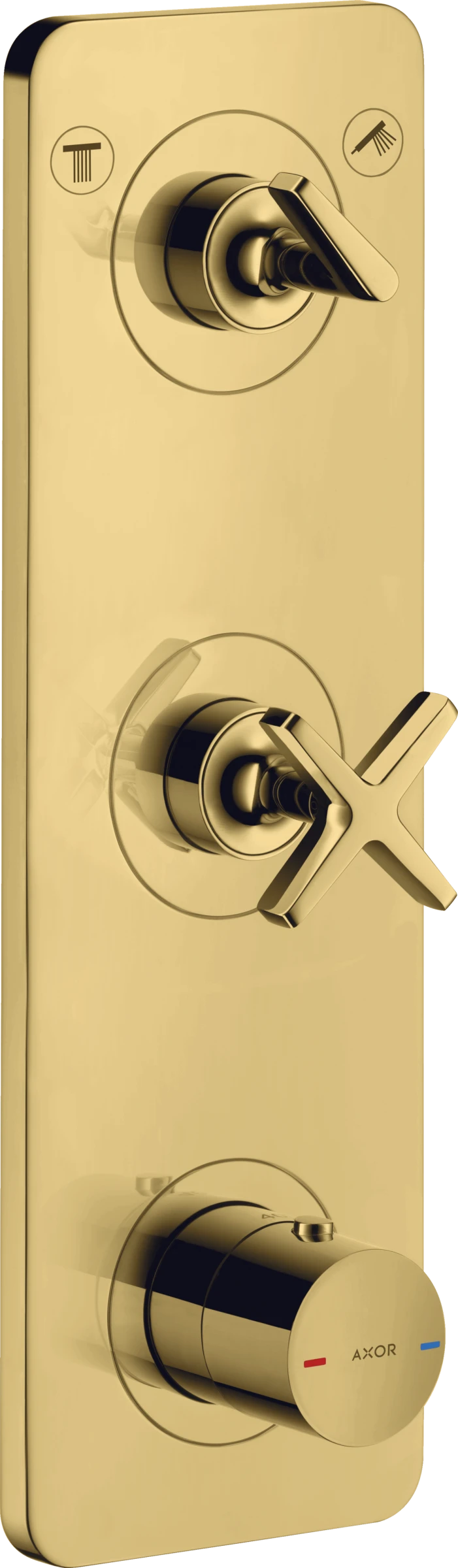Axor Citterio E Thermostatic Module 380/120 For Concealed Installation For 2 Outlets With Plate Gold Polished