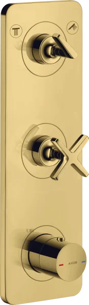 Axor Citterio E Thermostatic Module 380/120 For Concealed Installation For 2 Outlets With Plate Gold Polished