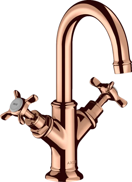 Axor Montreux 2-handle Basin Mixer 160 With Cross Handles For Cloakroom Basins With Pop-up Waste Polished Red Gold