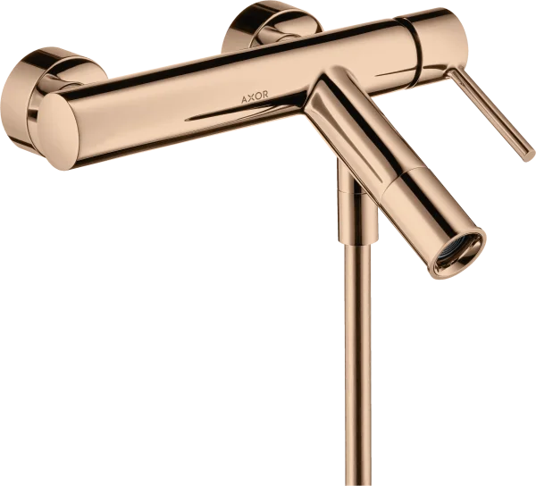 Axor Starck Single Lever Manual Bath Mixer For Exposed Installation With Pin Handle Polished Red Gold