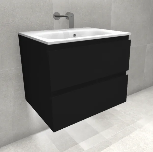 Faeber Mode 60 Basin Unit 2 Drawer Unit Ral 9004 Signal Black Matt