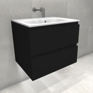 Faeber Mode 60 Basin Unit 2 Drawer Unit Ral 9004 Signal Black Matt