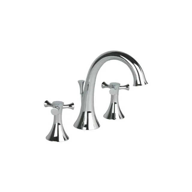 Cifial Brookhaven Cross 3 Hole Deck Mounted Basin Mixer Tap Set Chrome product image - Image 1