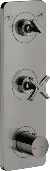Axor Citterio E Thermostatic Module 380/120 For Concealed Installation For 2 Outlets With Plate Polished Black Chrome