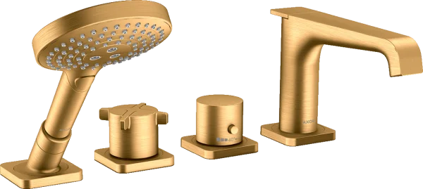 Axor Citterio E 4-hole Rim-mounted Thermostatic Bath Mixer Gold Brushed