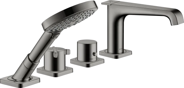 Axor Citterio E 4-hole Tile Mounted Thermostatic Bath Mixer Polished Black Chrome
