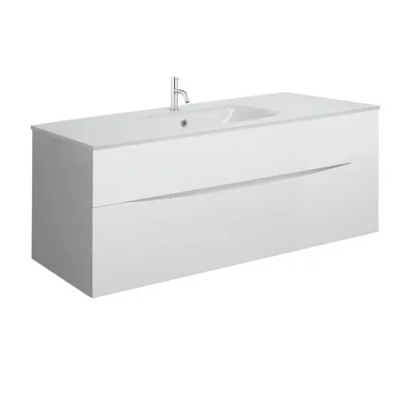 Crosswater Glide Ii 2 Drawer Basin Unit 1000 White Gloss detail view - Image 6