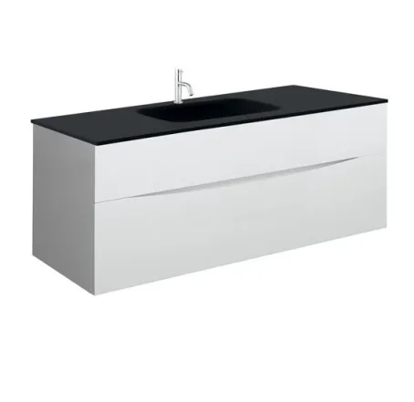 Crosswater Glide Ii 2 Drawer Basin Unit 1000 White Gloss detail view - Image 7