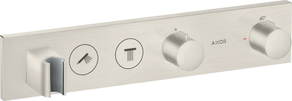Axor Showersolutions Thermostatic Module Select 460/90 For Concealed Installation For 2 Outlets Stainless Steel Optic