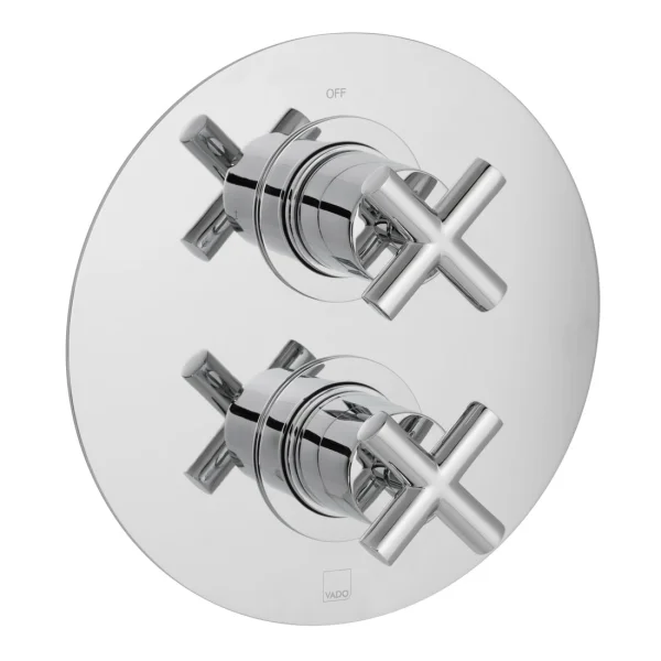 Vado Dx Elements 2 Outlet 2 Handle Concealed Thermostatic Valve Round Backplate Chrome