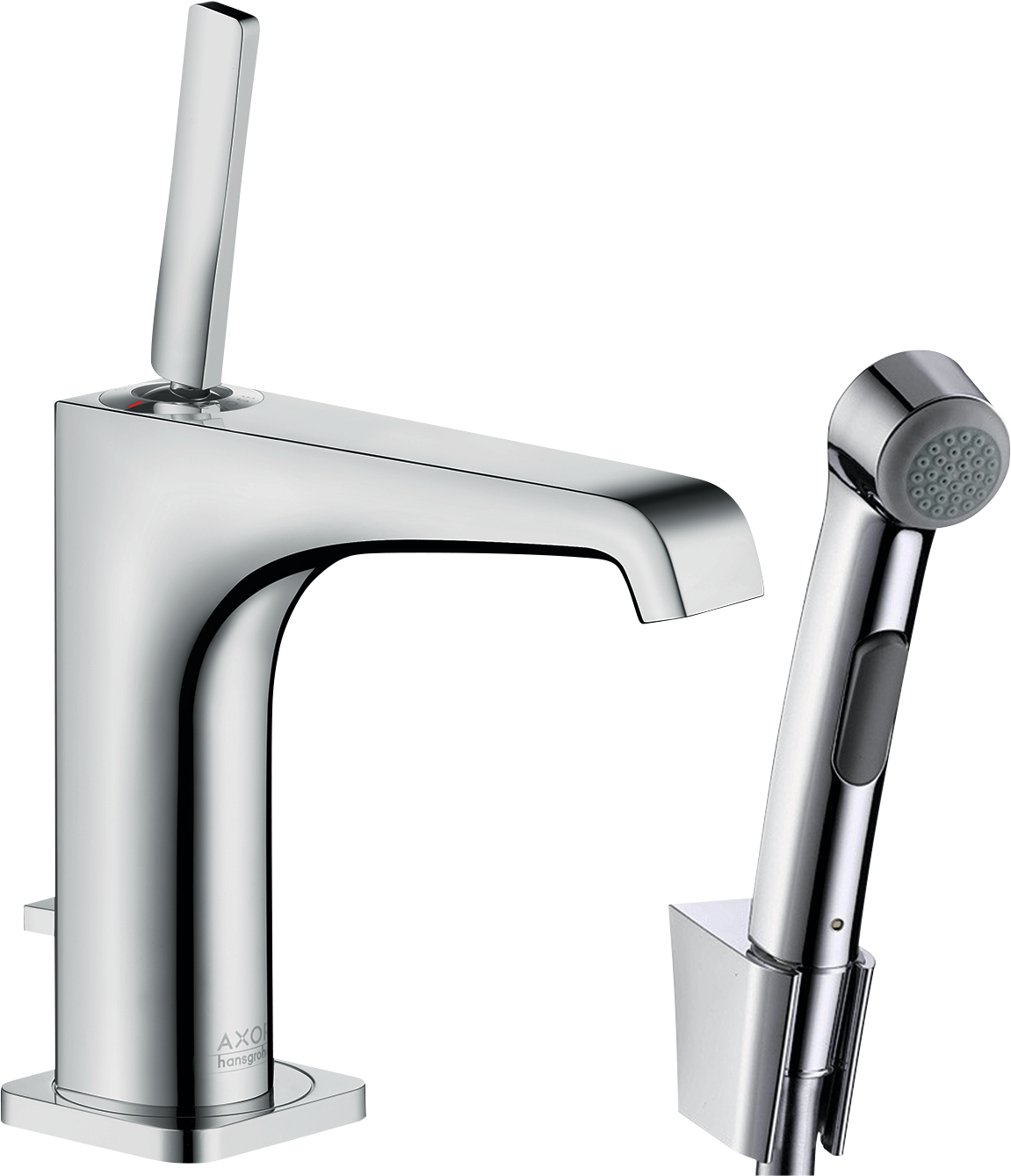 Axor Citterio E Single Lever Basin Mixer 130 With Bidet 1jet Shower Spray And Shower Hose 1.60 M