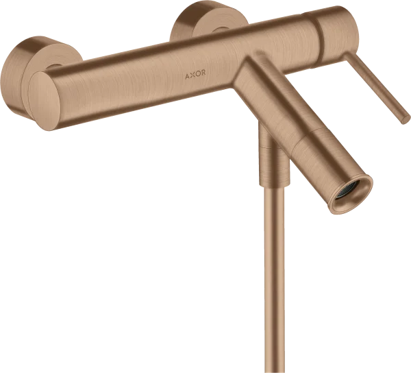Axor Starck Single Lever Manual Bath Mixer For Exposed Installation With Pin Handle Brushed Red Gold