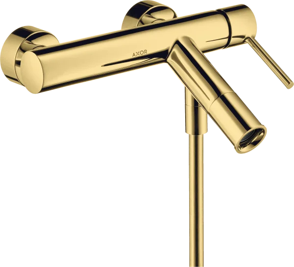 Axor Starck Single Lever Manual Bath Mixer For Exposed Installation With Pin Handle Gold Polished