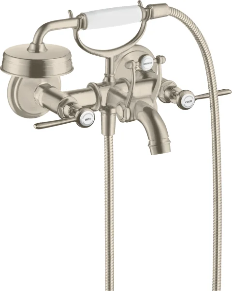 Axor Montreux 2-handle Manual Bath Mixer For Exposed Installation With Lever Handles Brushed Nickel