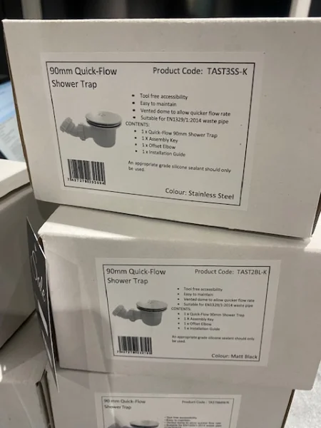 Bbtast4bbs 90mm Fastflow Shower Tray Waste - Brushed Brass