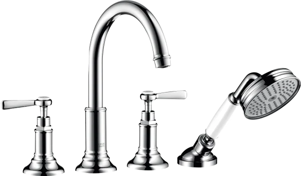 Axor Montreux 4-hole Tile Mounted Bath Mixer With Lever Handles Chrome