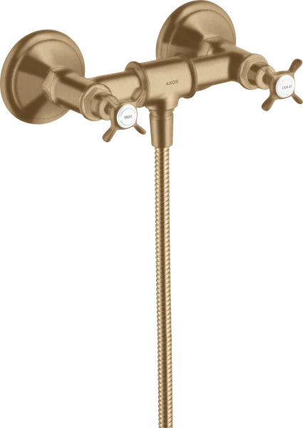 Axor Montreux 2-handle Manual Shower Mixer For Exposed Installation With Cross Handles Brushed Bronze