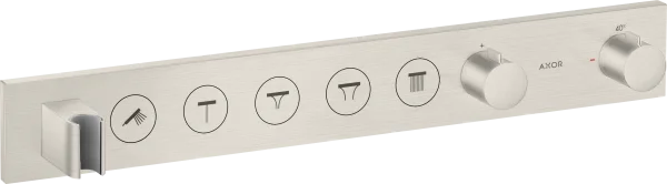 Axor Showersolutions Thermostatic Module Select 670/90 For Concealed Installation For 5 Outlets Stainless Steel Optic