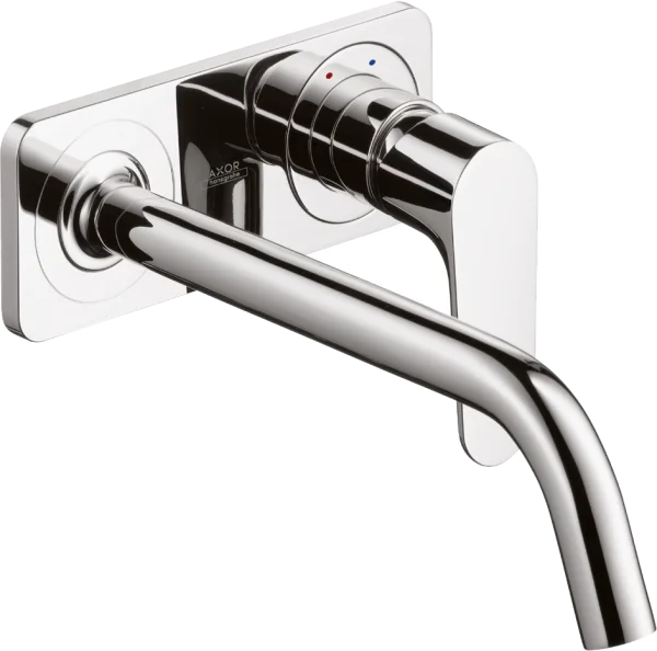 Axor Citterio M Single Lever Basin Mixer For Concealed Installation Wall-mounted With Spout 227 Mm And Plate Chrome