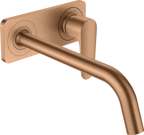 Axor Citterio M Single Lever Basin Mixer For Concealed Installation Wall-mounted With Spout 227 Mm And Plate Brushed Bronze