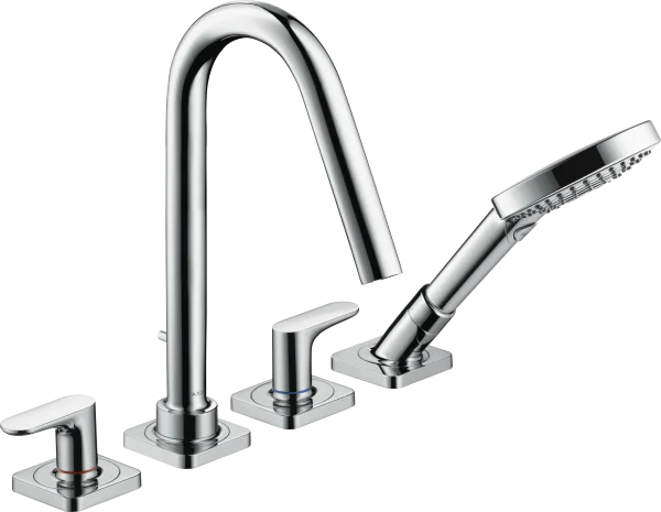 Axor Citterio M 4-hole Tile Mounted Bath Mixer With Lever Handles And Escutcheons Chrome