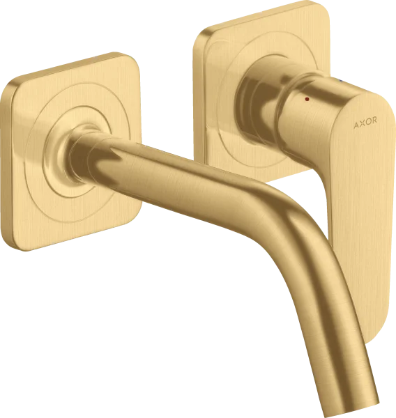 Axor Citterio M Single Lever Basin Mixer For Concealed Installation Wall-mounted With Spout 167 Mm And Escutcheons Brushed Gold Optic