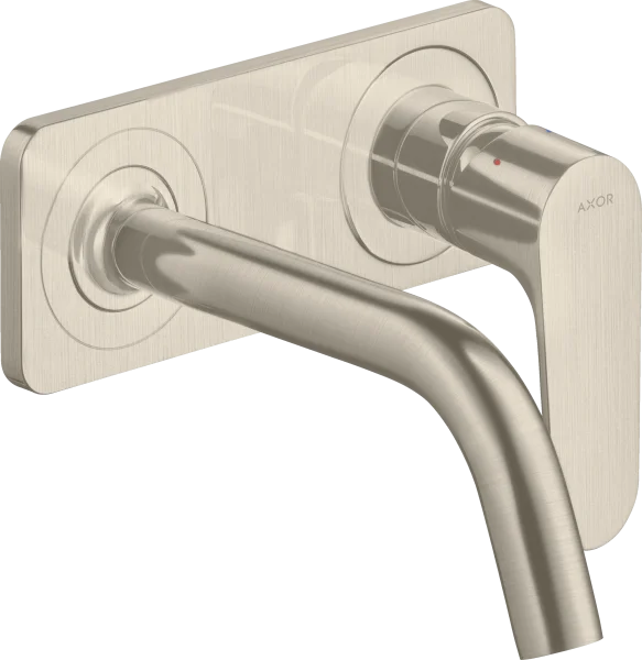 Axor Citterio M Single Lever Basin Mixer For Concealed Installation Wall-mounted With Spout 167 Mm And Plate Brushed Nickel