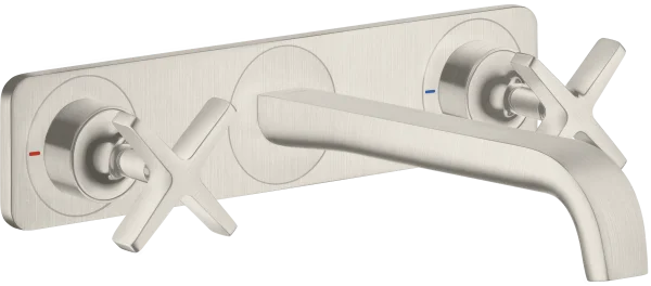 Axor Citterio E 3-hole Basin Mixer For Concealed Installation Wall-mounted With Spout 220 Mm And Plate Stainless Steel