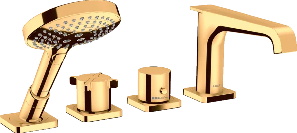 Axor Citterio E 4-hole Rim-mounted Thermostatic Bath Mixer Gold Polished