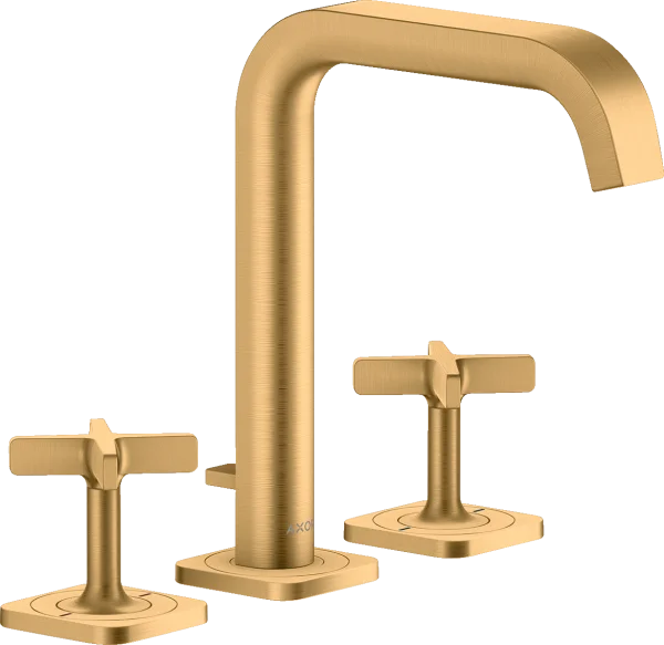 Axor Citterio E 3-hole Basin Mixer 170 With Escutcheons And Pop-up Waste Brushed Brass
