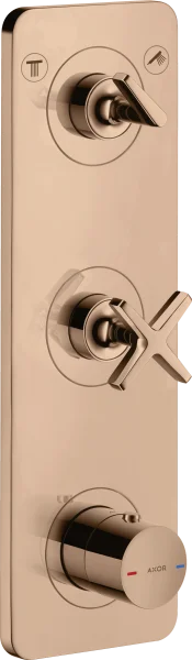Axor Citterio E Thermostatic Module 380/120 For Concealed Installation For 2 Outlets With Plate Polished Red Gold