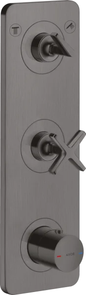 Axor Citterio E Thermostatic Module 380/120 For Concealed Installation For 2 Outlets With Plate Brushed Black Chrome