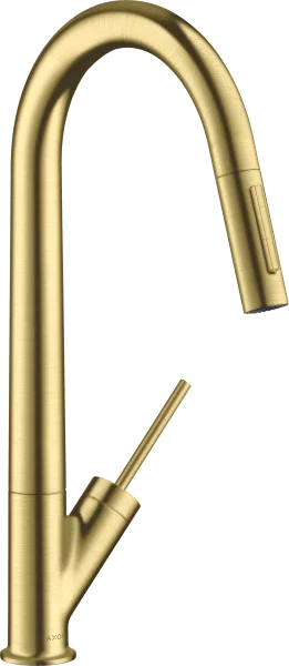 Axor Starck Single Lever Kitchen Mixer 270 With Pull-out Spray Brushed Brass