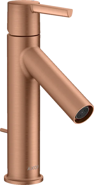 Axor Starck Single Lever Basin Mixer 100 With Lever Handle And Pop-up Waste Brushed Red Gold