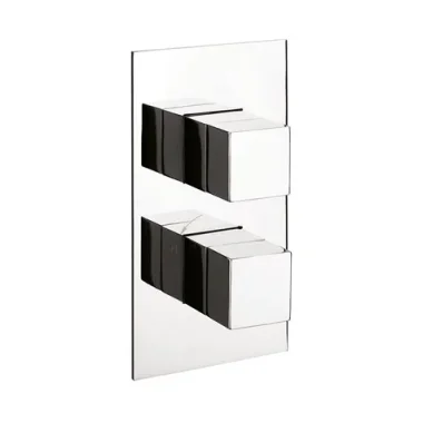 Crosswater Water Square 2 Handle Trimset for Shower Mixer Valve WLBP1500RC+ Chrome product image - Image 1