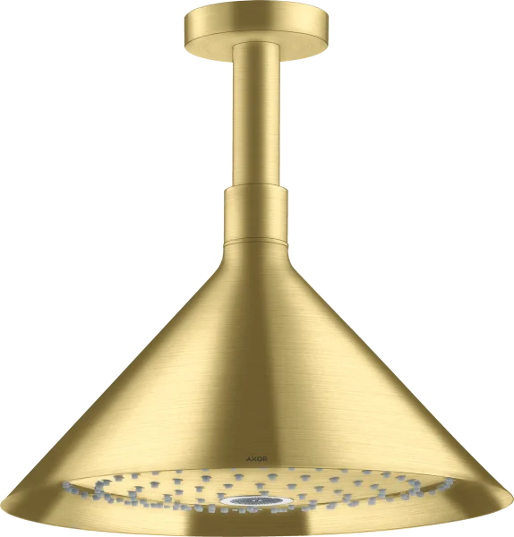 Axor Showers/front Overhead Shower 240 2jet With Ceiling Connector Brushed Brass