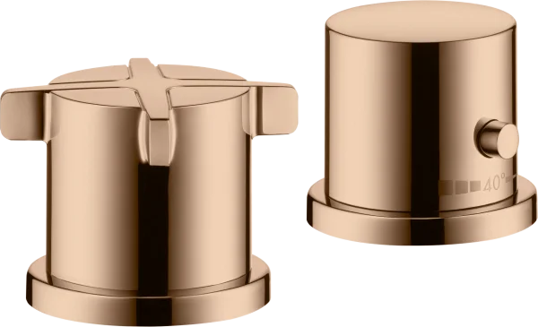 Axor Citterio E 2-hole Rim-mounted Thermostatic Bath Mixer Polished Red Gold