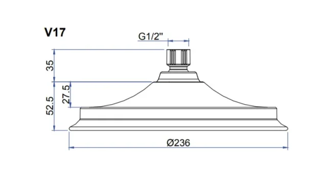 Burlington 9 Shower Rose Chrome technical drawing - Image 3
