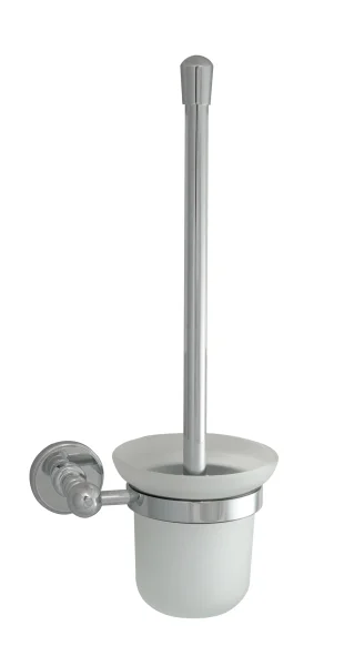 Just Taps Grosvenor Toilet Brush Holder Frosted Glass Chrome