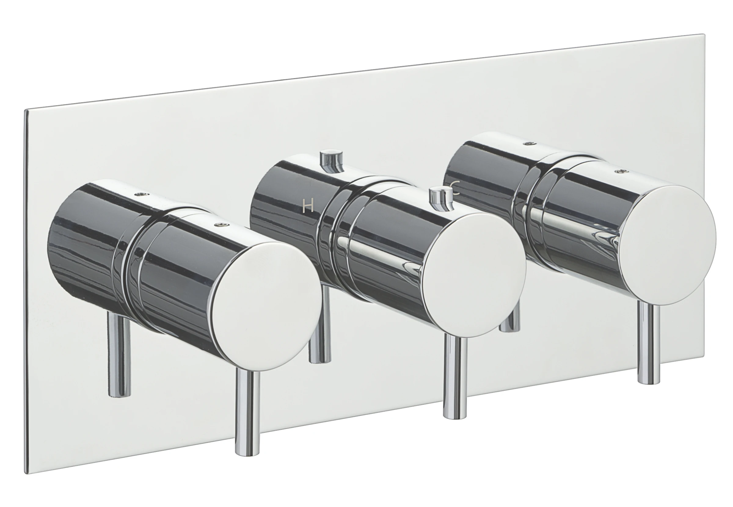Just Taps Thermostatic Concealed 3 Outlet Shower Valve Horizontal Chrome