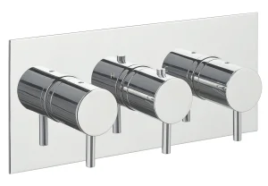 Just Taps Thermostatic Concealed 3 Outlet Shower Valve Horizontal Chrome