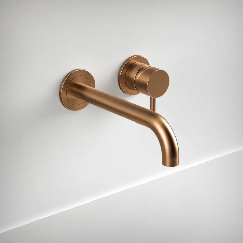 Ava Trend 2 Hole Wall Mounted Basin Mixer W/ Flanges 3.0 - Brushed Bronze product image - Image 1
