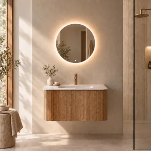 Faeber Glow 600 Round Steam Free LED Illuminated Mirror