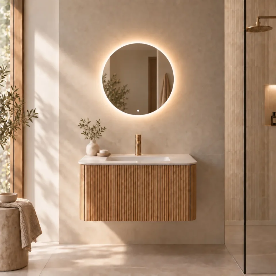 Faeber Glow 600 Round Steam Free LED Illuminated Mirror product image - Image 1