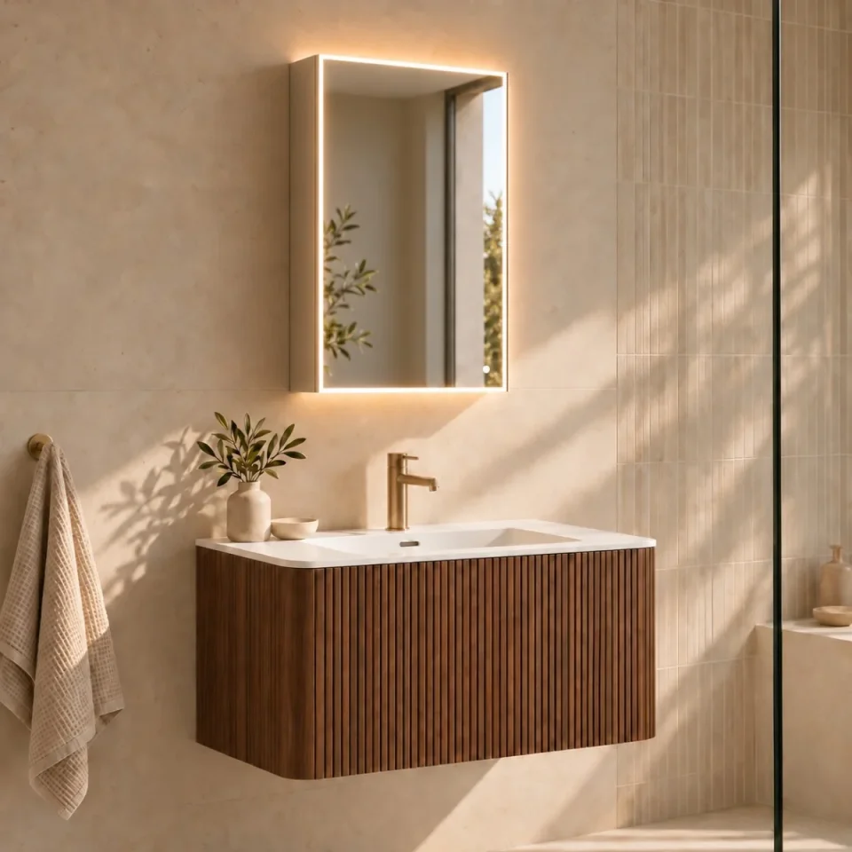 Faeber Edge 500 Led 1 Door Illuminated Mirror Cabinet (recess Compatible) product image - Image 1