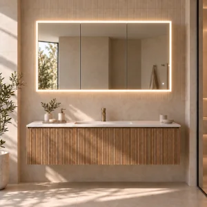 Faeber Edge 1200 Led 3 Door Illuminated Mirror Cabinet (recess Compatible)