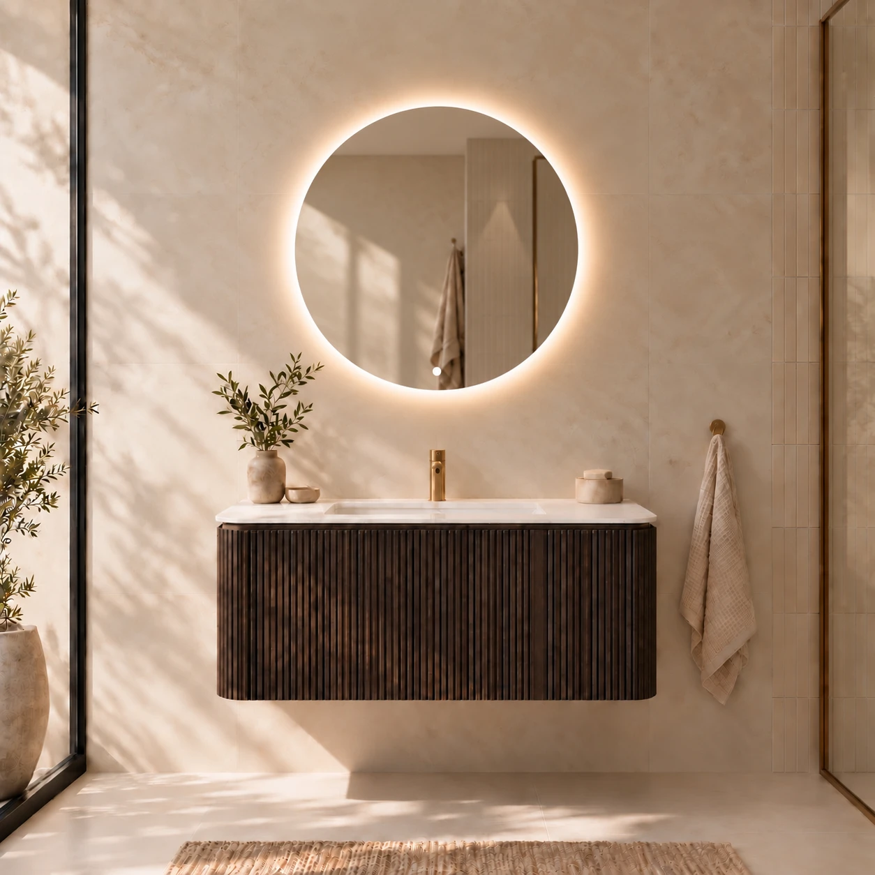 Faeber Glow 800 Round Steam Free Illuminated LED Mirror