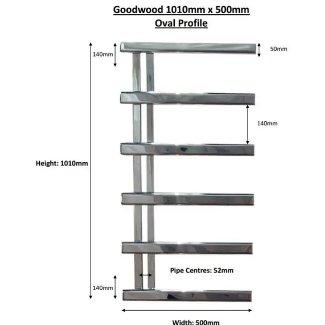 Jis Goodwood 1010 1010 X 500mm Radiator For Central Heating Satin Stainless Steel detail view - Image 5
