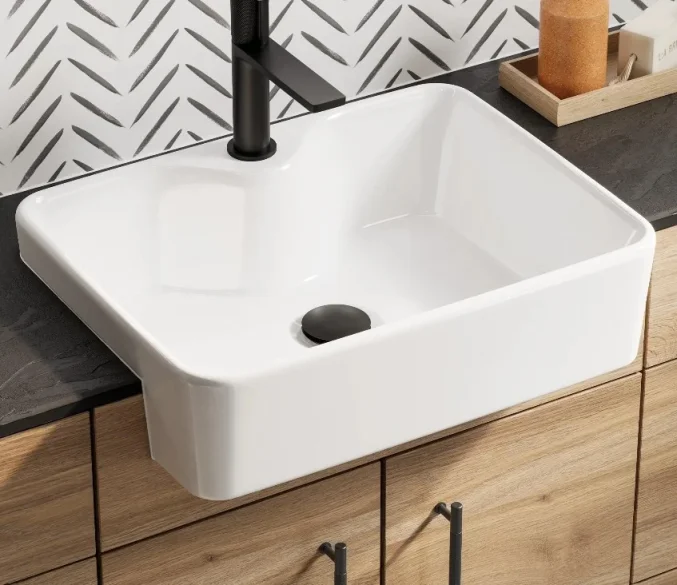 HIB Genesis Neo Square Semi-Recessed Basin product image - Image 1